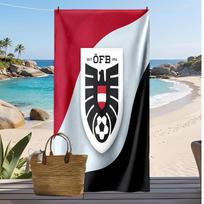 Austria Football Print Beach Towel Quick Dry Super Absorbent Soft Bath Towel for Swimming Beach Travel Fan Souvenir Gift 70cmx140cm(27x55inch)