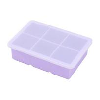 Silicone Ice Cube Maker 6/8 Grids Square Ice Mold Easy Release Large  Ice Cube Tray  Party 6 Grids Purple
