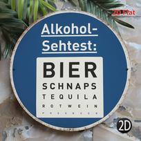 Acrylic Painting Funny Alcohol Eye Chart AlkoholSehtest Bier Schnaps Tequila Retro Bar Wall Decor for Pub Man Cave Kitchen 20x20cm(8x8inch)