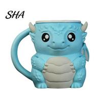 Dorm Room Kitchen Accessory Ice Cream Holder, Dragon Shape, with Handle And Cookie Storage Yogurt Holder Area, Leak-Proof Insulated Container, A
