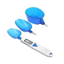 Kitchen Appliance Digital Scale Electronic Food Weighing Scale with 3 Measuring Spoons for Home Cooking Use 1 mėlyna