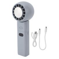 (Grayish Blue) Foldable Handheld Fan 3 Speed USB Rechargeable Portable Cooling Coffee Pink