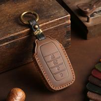 For Toyota Elfa Sienna Venza Yaris Corolla 4 5 Buttons Handmade Genuine Leather Car Key Bag Case Cover Car Key Accessories 13.5*8.5cm