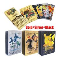 55 vnt. Pokemon kortelės VSTAR GX EX VMAX MEGA TAG TEAM Energijos Treneris Charizard Pikachu Retas Kolekcijos Kovos Kortelė I29 English - 27PCS auksas