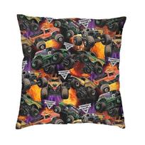 Monster Jam Grave Digger Monster Truck Square Throw Pillow Case Home Decor 3D Two Side Printed Cushion Cover For Living Room Peach skin 18*18(CM)-1Pcs
