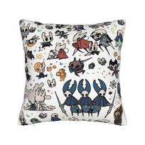 Hollow knight Cartoon Game Knight and Hornet  Pillow Cover  Soft Cushion Cover Vintage Pillow Case For Living Room Bed Chair 30x30cm 12x12in