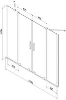 Mexen Velar Duo 2 dalių vonios ekranas, stumdomas 140 x 150 cm, matinės, baltas - 896-140-000-32-20