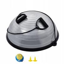 Vevor pusiau kamuolys gimnastikai 620x215mm kamuolys jogai, pilkas