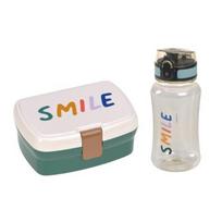 Užkandžių dėžutės ir gėrimo buteliuko rinkinys Lassig Little Gang Smile 460 ml Tritan
