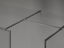 Mexen Kioto-F dušo sienelė Walk-in su 135 x 90 cm rėmu, skaidrus 8 mm, gun metal - 800-135-202-04-95-090