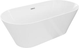 Mexen Luna Slim laisvai pastatoma vonia 170 x 75 cm, balta, chromuotas persipylimas - 52041707500-01