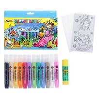 Vitražinių dažų rinkinys GD10P12, Amos, 12 spalvų po 10,5ml