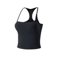 Women's Spaghetti Strap Tank Top with Chest Pads for Running, Fitness, Pilates, Yoga Medium juoda
