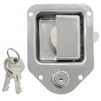 GL-12111 Stainless Paddle Latch Lock Flush Tool Box Lock Tear Drop Latch (as the picture,Stainless Steel&Tool Box Lock)