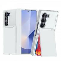 Slim Foldable Phone Case With Card Holder Kickstand Galaxy Z Fold 8 Ultra 7 6 5 - PCSilicone Protective Cover For Z Fold 8 Ultra Z Fold 7 balta