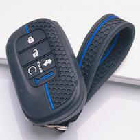 Soft Silicone Remote Key Case for Honda Civic Accord Inspire HRV CRV Pilot Odyssey ZR with Keychain Honeycomb Texture Racing Stripe Key Fob Protector juoda
