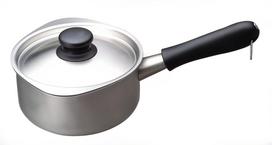 Yanagi Sori Stainless Steel Milk Pan 16cm with Made in A versatile saucepan designed for both and Features a matte suitable for gas stoves and a spout
