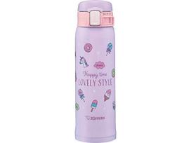Zojirushi Stainless Steel Sweet Purple Direct Drink Water Bottle Girls' Mug, 0.48L, (SM-SG48-VZ) -