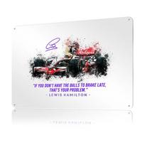 Lewis Hamilton  Car Printed Poster Customized Wall Art Retro Vintage Metal Tin Signs for Interior Decoration Living Room 20x30cm（7.8x11.8inch）