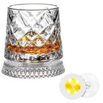 Besisukantis viskio puodelis streso mažinimui, 280 ml talpos, elegantiškas kokteilių, gėrimų, vyno stiklas, elegantiški stiklo dirbiniai, dovana