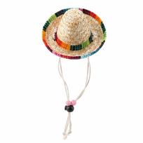 Adjustable Strap Pet Sombrero Hat Cotton Rope Dog Sombrero Hat Cat Sun Visor Hat  Pet Beach Trip Sombrero Hat