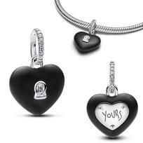 Original 925 Silver Black Charms Cat Panda Skull Spider Heart Beads Pendants Fit Bracelet Necklace DIY Jewelry Gift
