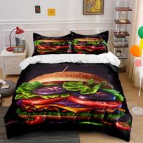 Burger with fresh vegetables. Bedding sets Duvet cover sets Duvet covers Pillowcases(1* Duvet Cover 2* Pillowcases without duvet insert) 135x200cm