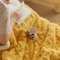 Winter Blanket Lamb Wool Thick Double Side Microfiber Flannel Super Soft Throw Blanket for Bed Comfortable Warm Comforter Double 70x100cm beige