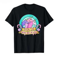 Shun The Non BelieverUnicorn Pastel Meme Humor Tshirt For Men Women T Shirts Short Sleeve Tops P725 S