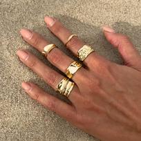 Irregular Liquid Metal Pleated Open Ring Female, Cold Wind Smooth Water Drop Ring Rings