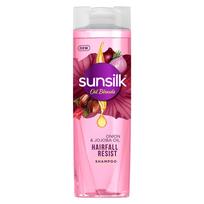 Sunsilk šampūnas nuo plaukų slinkimo su svogūnų ir simondsijų aliejumi|| kuris geriausiai tinka ilgų plaukų maitinimui|| ir daro juos stipresnius nuo pirmojo plovimo|| 195