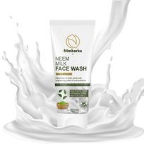 Nimbarka Neem & Milk Face Wash for Oily & Acne-Prone Skin - Herbal Cleanser with Neem Extract & Milk Protein - Paraben-Free - Brightening & Anti-Ac