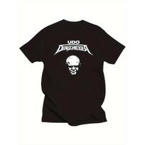 Vyriški Udo Dirkschneider Heavy Metal Grupės Marškinėliai - Oficialus Logotipas ir Ikoniškas Portretas - Juodi Retro Roko Marškinėliai su UDO DIRKSHNEIDER Spaudiniu - Kvėpuojantys S