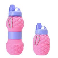 Pineapple Shape Collapsible Water Bottles Reusable Sport Bottle Portable Folding Water Cup  Outdoor geltona