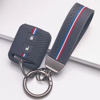 Silicone Remote Key Cover for Nissan Qashqai Micra Navara Almera Note 350Z with Keychain Honeycomb Texture Racing Stripe Remote Key Protector juoda