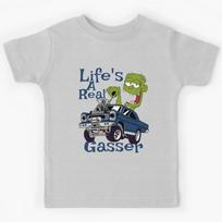 Hot Rod Gasser Cartoon Outlaw Drag Racing Blown Street Car Kids T-Shirt 160