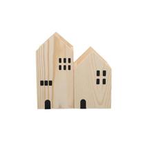 2PCS Cartoon Cottage Shape Pen Holder Vintage Makeup Brush Storage Box Desktop Organizer  Office
