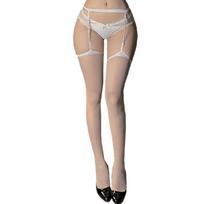 Women Sheer Thigh High Pantyhose Rhinestones Chain Suspender Tights Garter Belt Antiskid Stockings Lingerie Hosiery balta