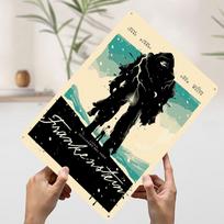 Frankenstein Movie Printed Poster Customized Wall Art Retro Vintage Metal Tin Signs for Home Gaming Room Decoration Cozy House 20x30cm（7.8x11.8inch）
