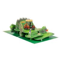 Collectible Realistic 3D Golf Cart Scene Card Handcrafted Greeting Card For Golf Lover And Decoration 1