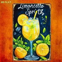 Funny Limoncello Spritz Aluminum Sign PreDrilled for Indoor Garden Outdoor Home Office Toilet 20x30cm（7.8x11.8inch）