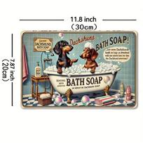 Vintažinis takso vonios kambario metalinis sienos meno kūrinys  Smagus burbulinės vonios scena Humoro dekoras namams, barams, kavinėms, garažams ir kt. 20x30cm（7.8x11.8inch）