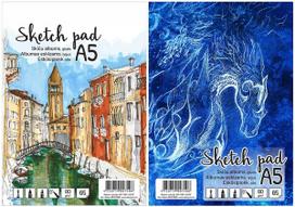 Albumas eskizams, A5, 65 lapai, 80 gsm, lygūs vidiniai lapai, su spirale viršuje