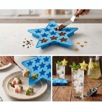 Five Star Shaped Ice Maker Tool Easy Release Freeze Mold Maker Durable Ice Cube Tray  Party mėlyna