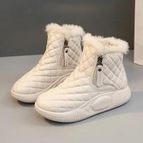 Women's Snow Boots Fur Ladies Shoes Fluff Ankle Boots for Women Waterproof Shoes Design Zipper Round Toe Lady Winter Short Boots 35