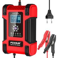 12V 24V Automobilio Akumuliatoriaus Įkroviklis Automatinis Ličio AGM GEL Švino-Rūgštinių Akumuliatorių 7-Pakopų Automatinis Remontas LCD Maitinimo Adapteris EU Plug raudona