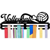 Volleyball Medal Wall Stand with Hooks Holds 50 Medals Ribbons