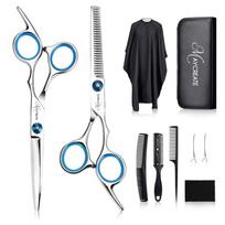 MAYCREATE ® Professional Hair Cutting Barber Scissors Kit - 6.7 Inch Hairdressing Scissors with 3 Combs, Haircut Cloak and Hair Clips Hairdresser f