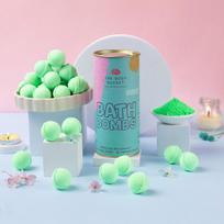 THE BODY BUCKET Lemongrass Mini Bath Bomb- 10g each (Pack of 15 ) | Natural And Handcrafted With Aromatic Fragrance | For Fizzes Spa ,Pedicure & Ho