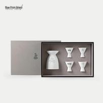 Jingdezhen Blue Print Chinese Liquor Decanter Set